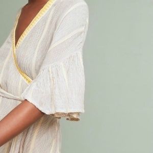 Maeve wrap blouse flutter sleeves